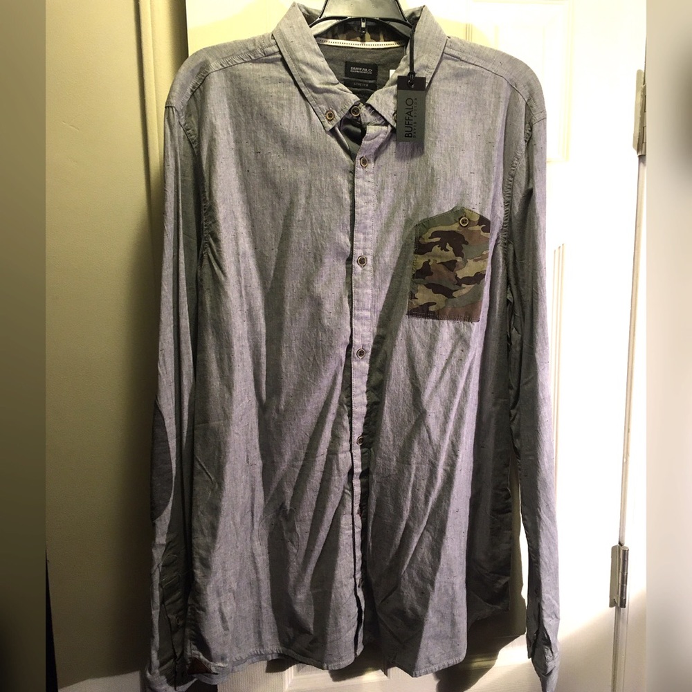 BUFFALO DAVID BITTON  CAMO POCKET SHIRT SIZE XL